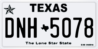 TX license plate DNH5078
