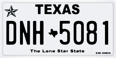 TX license plate DNH5081