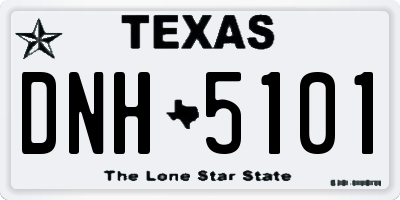 TX license plate DNH5101