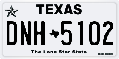 TX license plate DNH5102