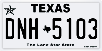 TX license plate DNH5103