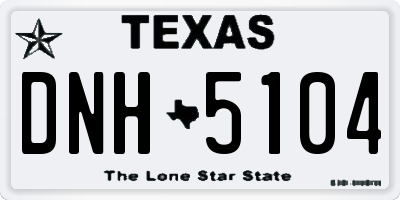 TX license plate DNH5104