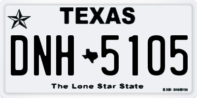 TX license plate DNH5105