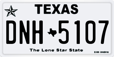 TX license plate DNH5107