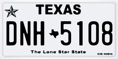 TX license plate DNH5108