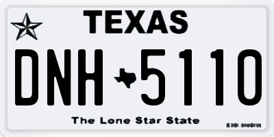 TX license plate DNH5110