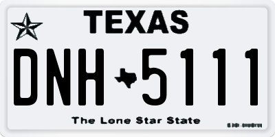 TX license plate DNH5111