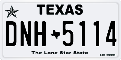 TX license plate DNH5114