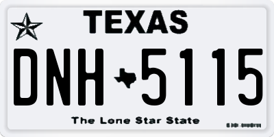 TX license plate DNH5115