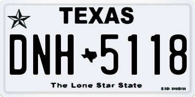 TX license plate DNH5118