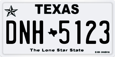TX license plate DNH5123