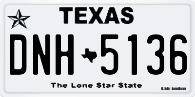 TX license plate DNH5136