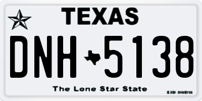 TX license plate DNH5138