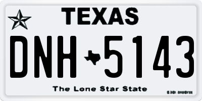 TX license plate DNH5143