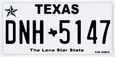 TX license plate DNH5147
