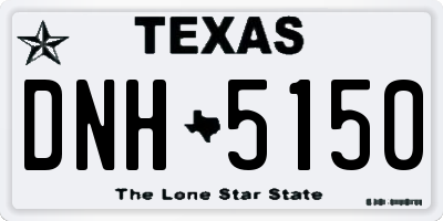 TX license plate DNH5150