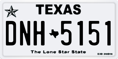 TX license plate DNH5151