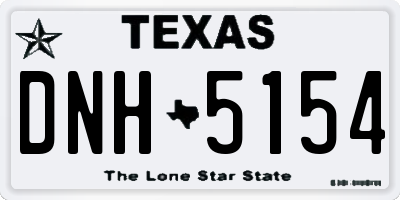 TX license plate DNH5154