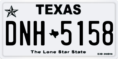 TX license plate DNH5158