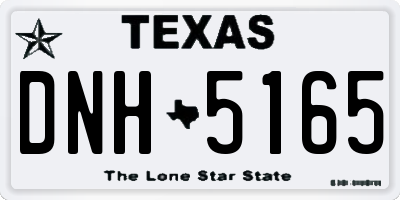 TX license plate DNH5165