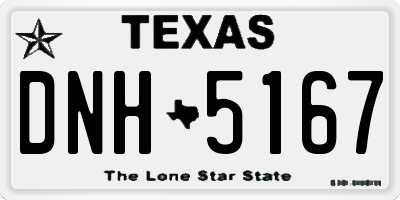 TX license plate DNH5167