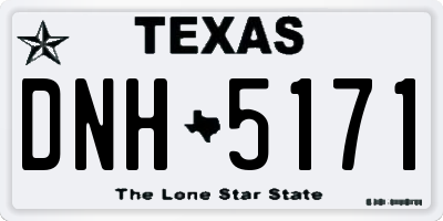 TX license plate DNH5171