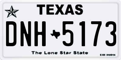 TX license plate DNH5173
