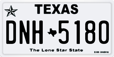 TX license plate DNH5180