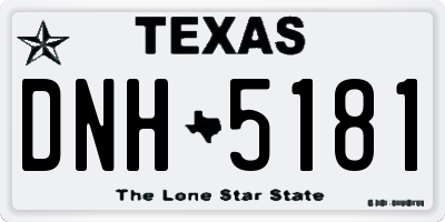 TX license plate DNH5181
