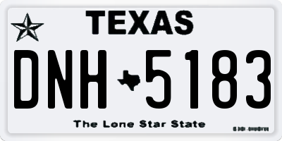 TX license plate DNH5183