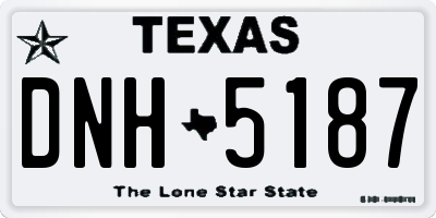 TX license plate DNH5187