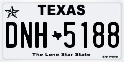 TX license plate DNH5188