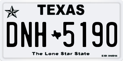 TX license plate DNH5190
