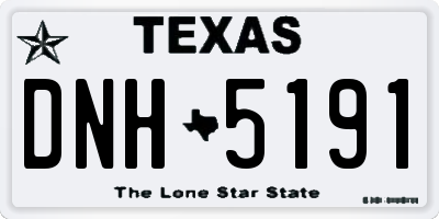 TX license plate DNH5191