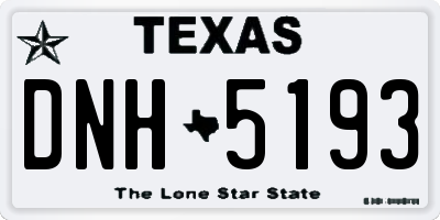 TX license plate DNH5193