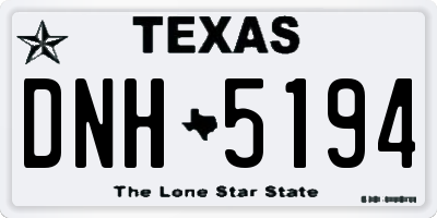 TX license plate DNH5194