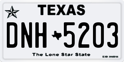 TX license plate DNH5203