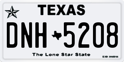 TX license plate DNH5208