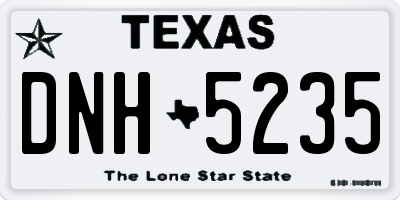 TX license plate DNH5235