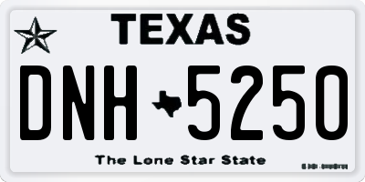 TX license plate DNH5250