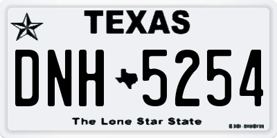 TX license plate DNH5254
