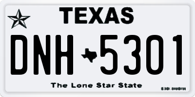 TX license plate DNH5301