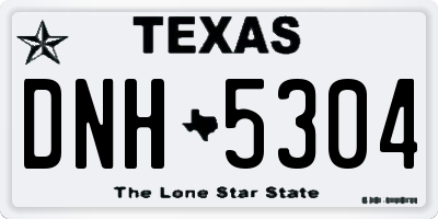 TX license plate DNH5304