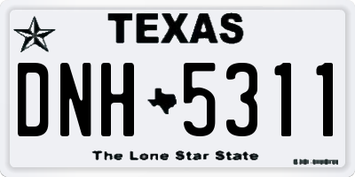 TX license plate DNH5311