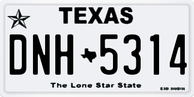 TX license plate DNH5314
