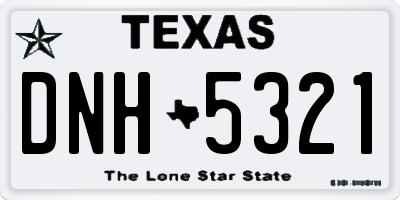 TX license plate DNH5321