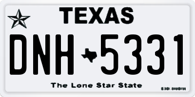 TX license plate DNH5331
