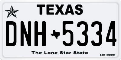 TX license plate DNH5334