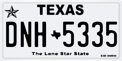 TX license plate DNH5335
