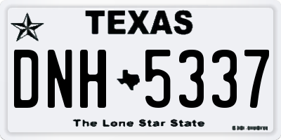 TX license plate DNH5337